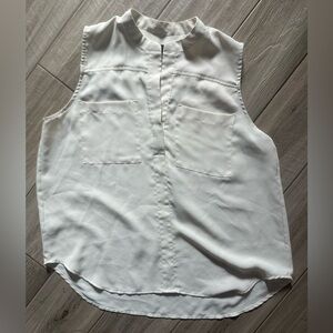 Ann Taylor Ivory Sleeveless Blouse